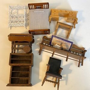 Miniature doll house furniture lot